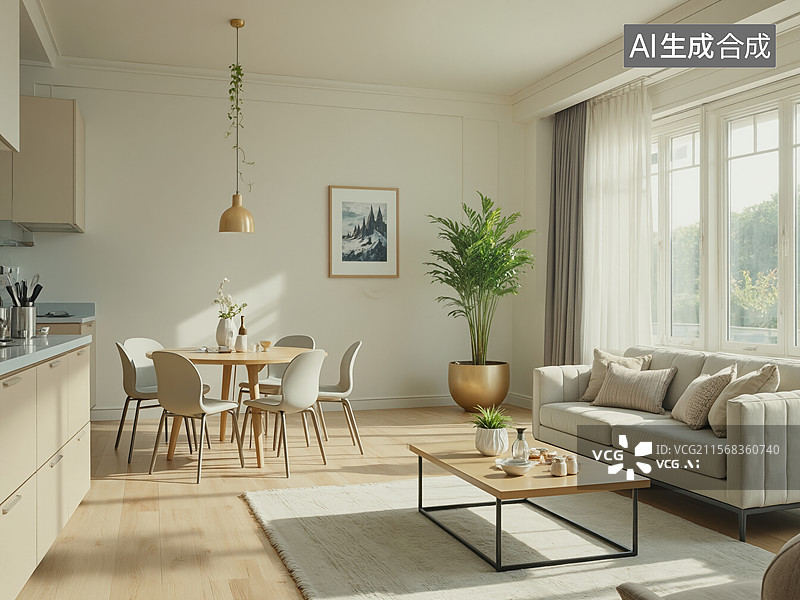 【AI数字艺术】现代简约客厅图片素材