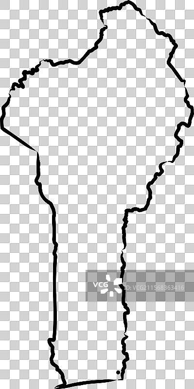 贝宁国家的粗黑轮廓剪影图片素材