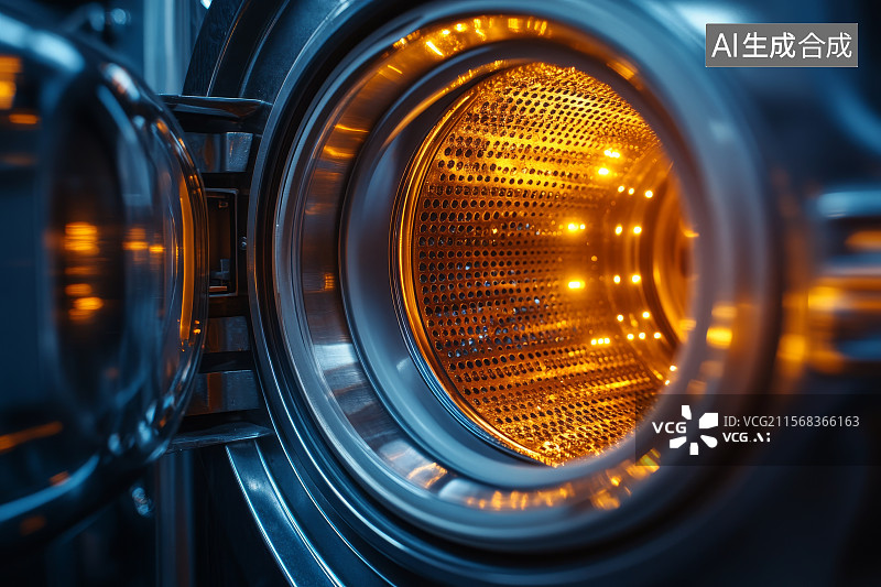 【AI数字艺术】洗衣机滚筒内部特写图片素材