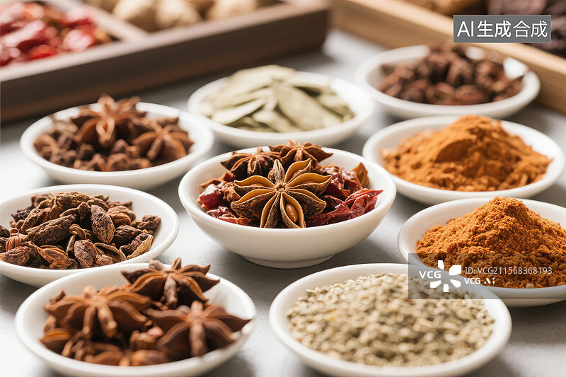 【AI数字艺术】香料拼盘图片素材