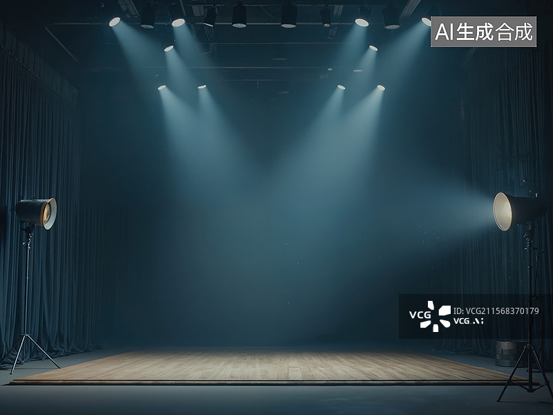 【AI数字艺术】舞台聚光灯图片素材