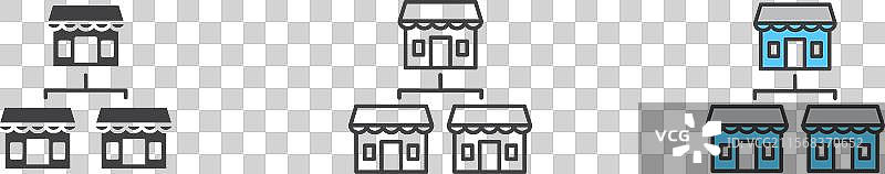 连锁店图标集零售店分支符号图片素材