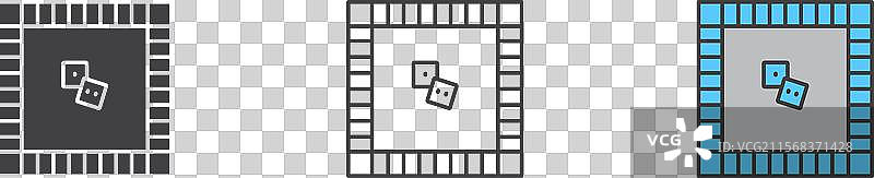 大富翁游戏方块棋盘图标集图片素材