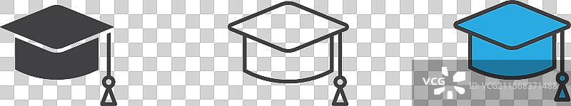 毕业帽图标集 学术帽符号图片素材