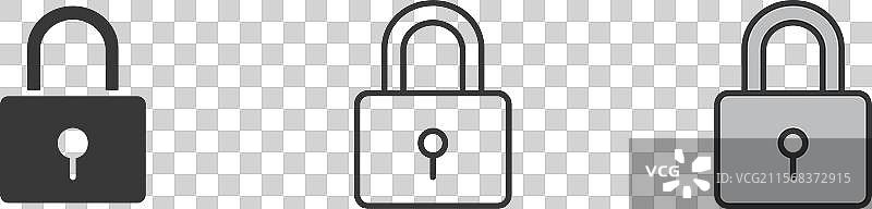 锁定图标集 安全密码符号 隐私图片素材