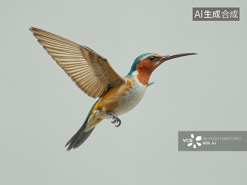 【AI数字艺术】飞翔的蜂鸟图片素材