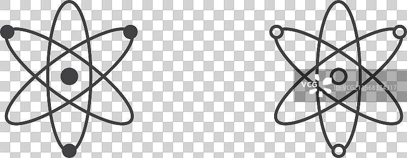 物理图标集 科学原子核符号图片素材