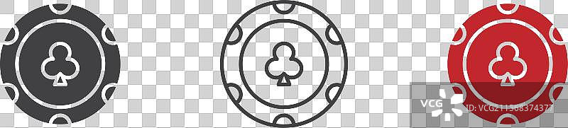 扑克筹码图标集 赌场游戏 钱币图片素材