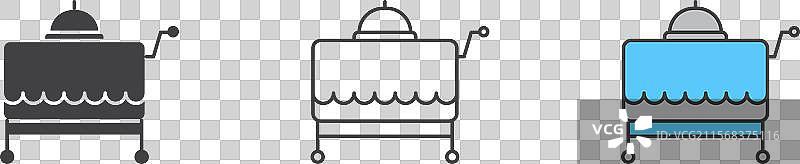 酒店客房服务图标集 美食托盘图片素材