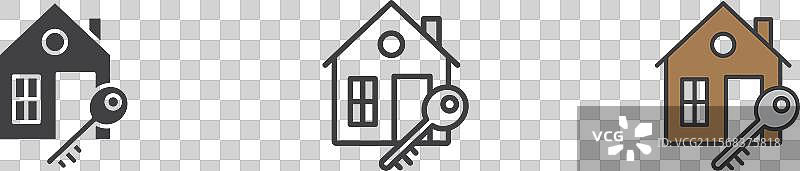 出售或出租房屋图标集，销售房地产图片素材