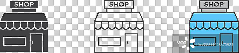 小型本地零售店图标集图片素材