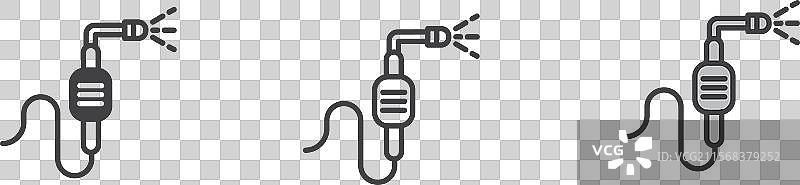 焊接图标集，焊工手持焊枪符号，钢材图片素材