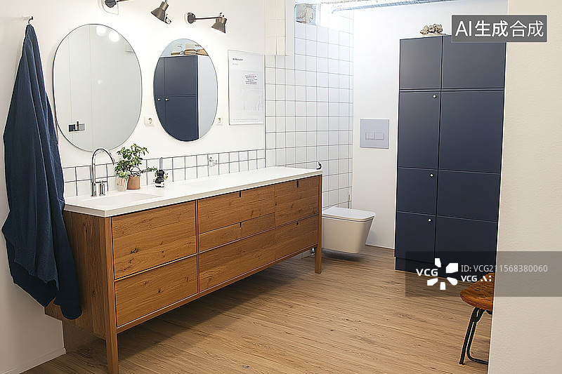 【AI数字艺术】现代极简风格浴室柜图片素材