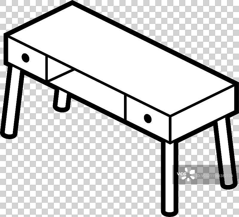 家用等距风格的工作台图标图片素材