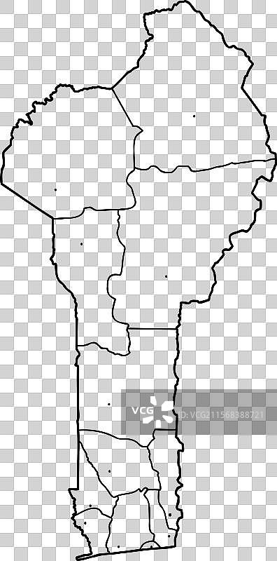 贝宁国家的粗黑轮廓剪影图片素材