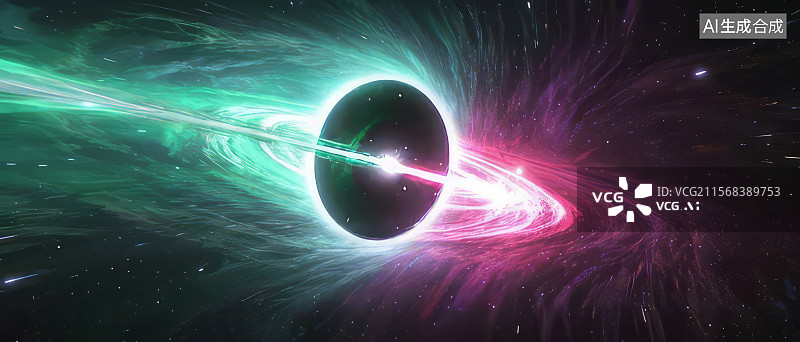 【AI数字艺术】黑洞与星云的宇宙景象图片素材