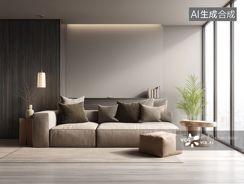 【AI数字艺术】现代简约客厅内饰图片素材