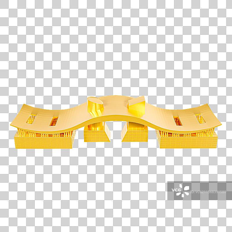 3D渲染的深圳市民中心元素深圳城市元素深圳地标建筑图片素材