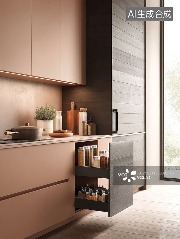 【AI数字艺术】现代厨房橱柜设计图片素材