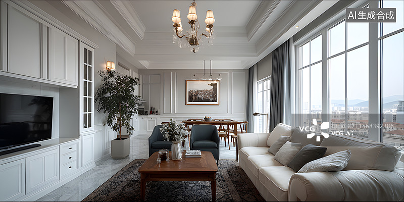【AI数字艺术】客厅 简约 高级图片素材