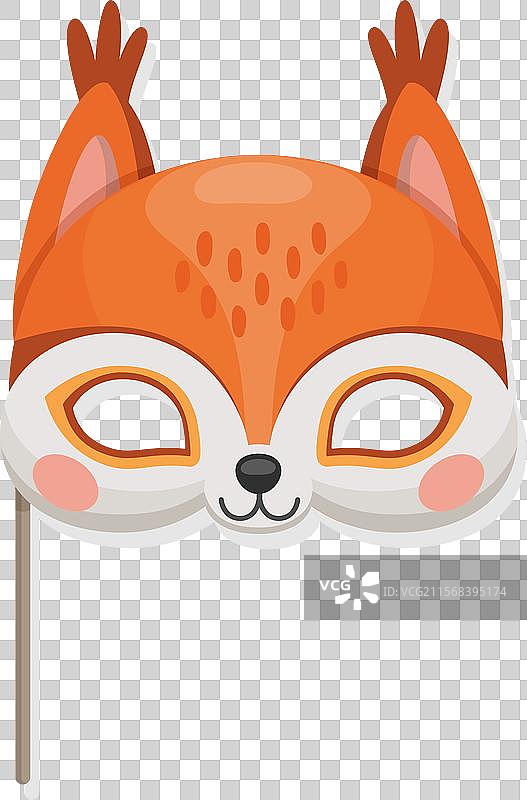 红毛松鼠动物嘉年华派对面具图片素材