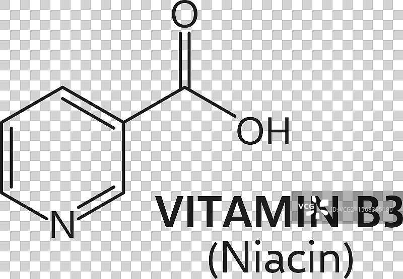 维生素B3或烟酸的分子式为C6H5NO2图片素材