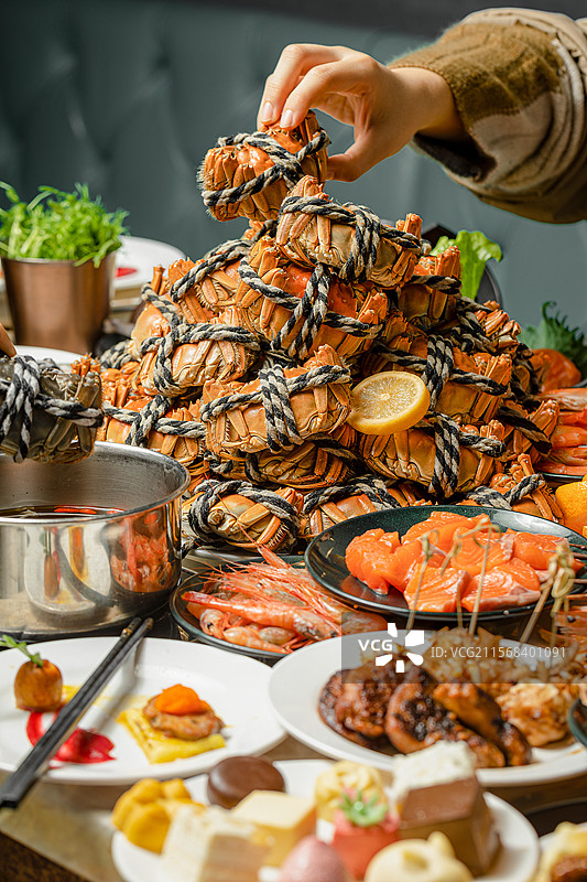 大闸蟹自助清蒸蟹大螃蟹阳澄湖大闸蟹蟹黄蟹粉膏蟹鲜活螃蟹大闸蟹盛宴蟹料理蟹腿海鲜水产螃蟹自由煮自助餐图片素材