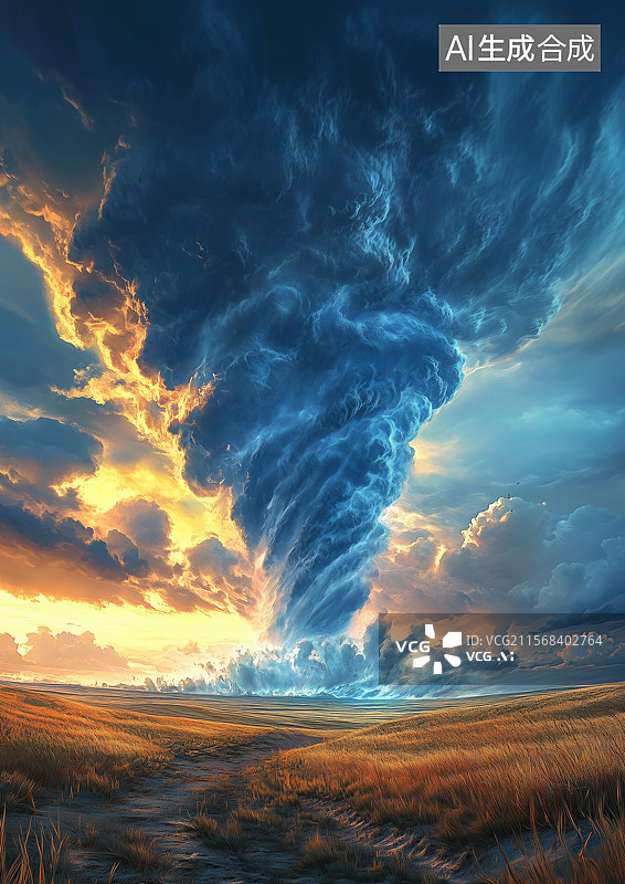 【AI数字艺术】壮观的自然灾害龙卷风图片素材