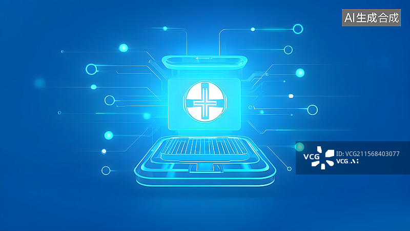 【AI数字艺术】蓝色科技背景图片素材