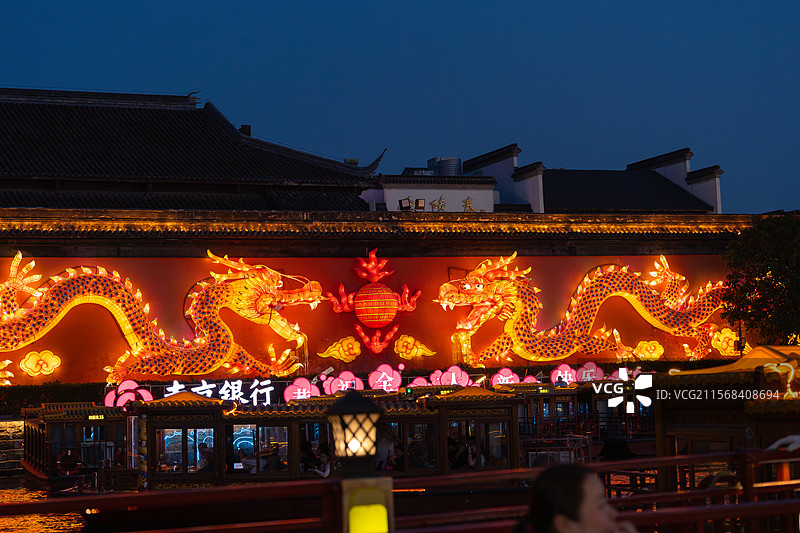 南京，夜游秦淮河图片素材