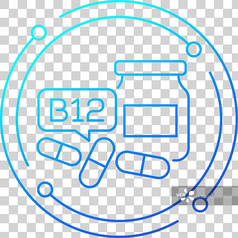 维生素B12图标线性设计图片素材