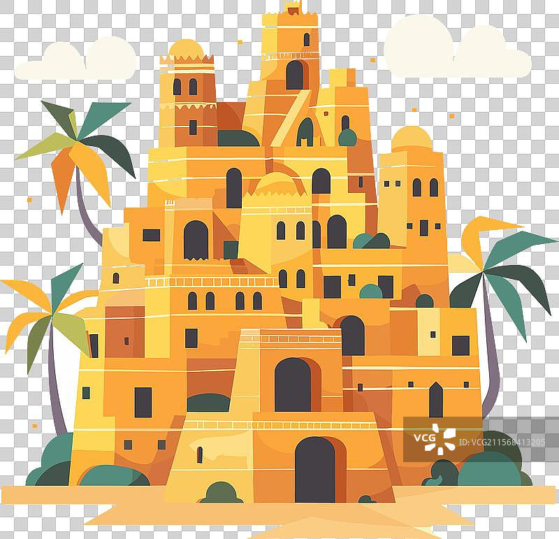 五彩斑斓的幻想沙堡图片素材