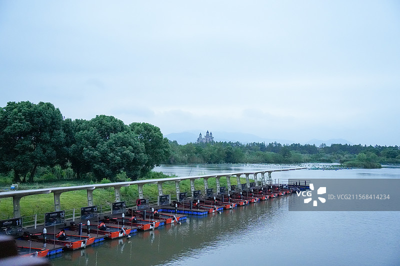 湖州 德清 下渚湖湿地公园 出口 快艇码头图片素材