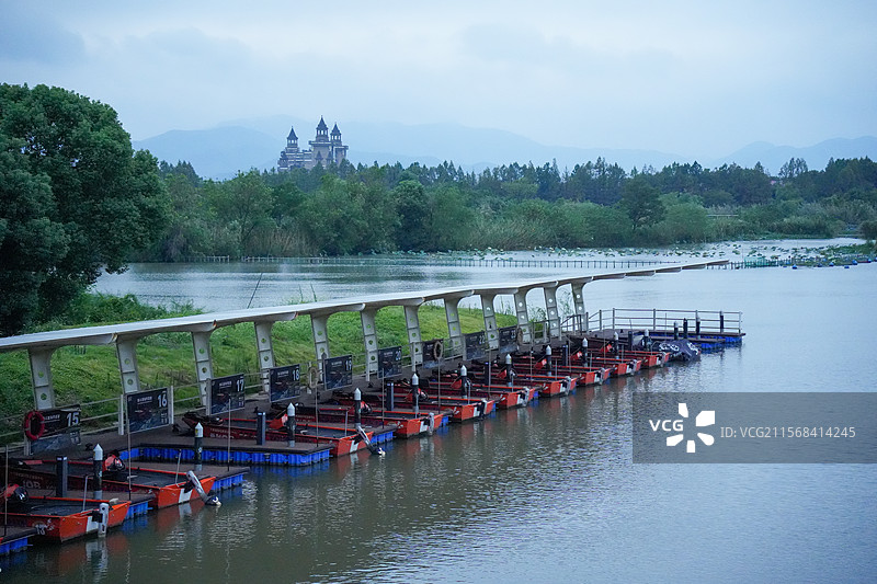 湖州 德清 下渚湖湿地公园 出口 快艇码头图片素材