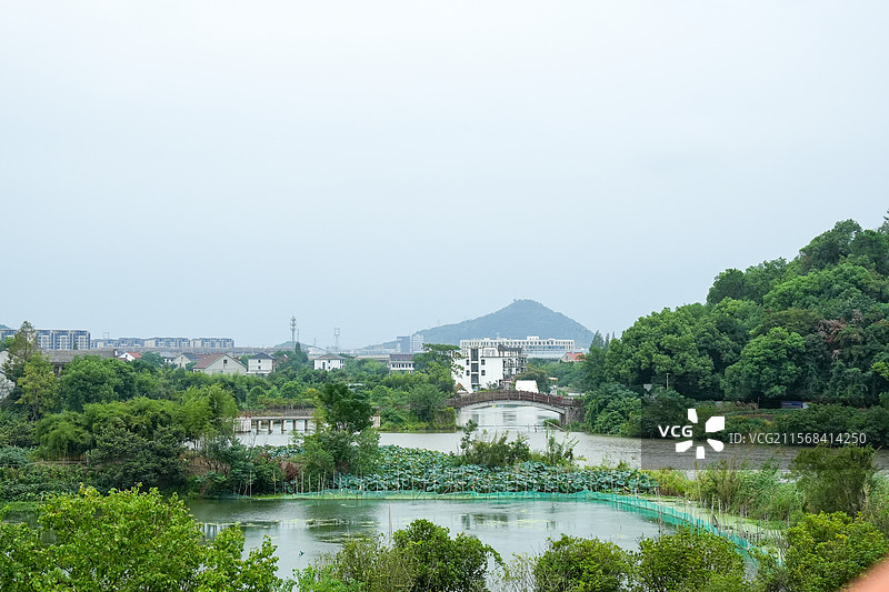 湖州 德清 下渚湖湿地公园 周边民居风景图片素材