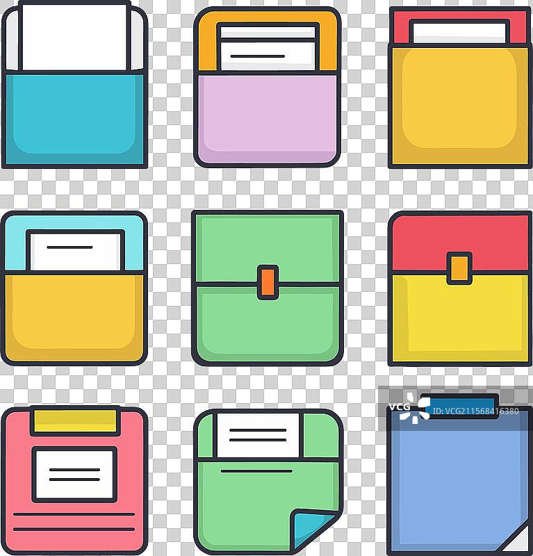 彩色扁平设计图标文件夹图片素材