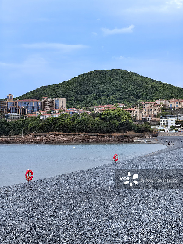 舟山小乌石塘鹅卵石沙滩风景区风光图片素材