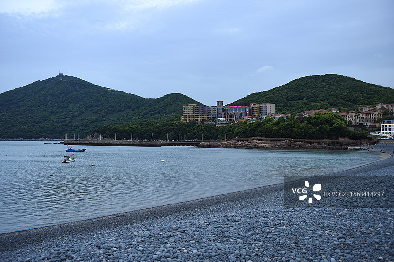 舟山小乌石塘鹅卵石沙滩风景区风光图片素材