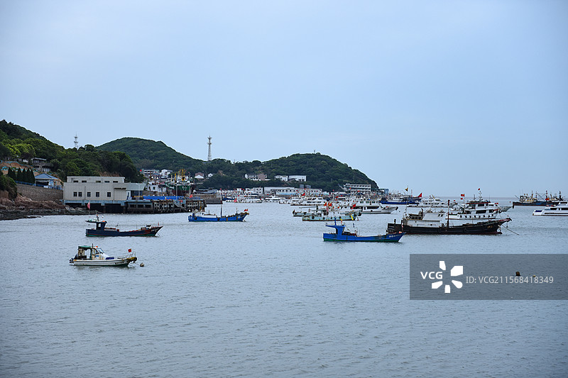 舟山小乌石塘风景区渔船船只停泊风景图片素材