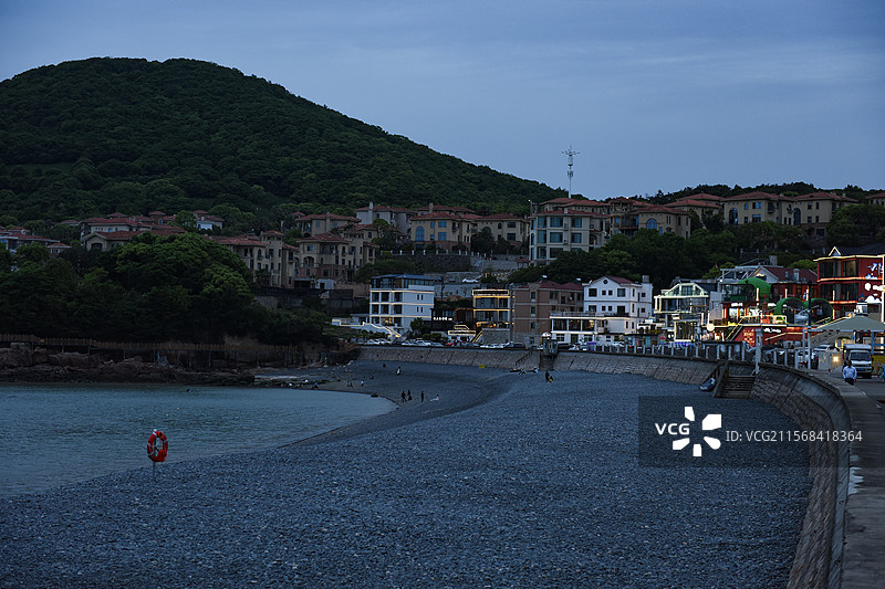 舟山小乌石塘鹅卵石沙滩风景区风光图片素材