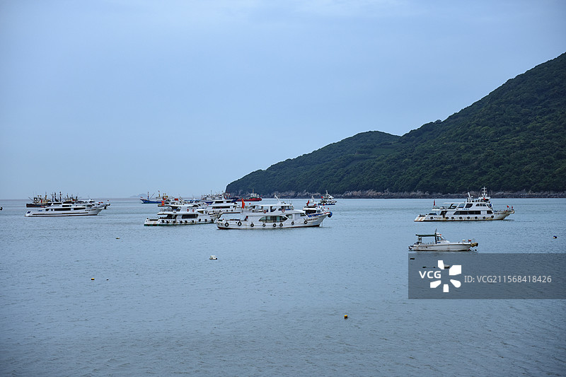 舟山小乌石塘风景区渔船船只停泊风景图片素材