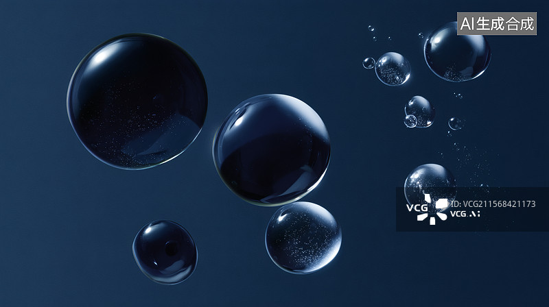 【AI数字艺术】抽象的液体动力学气泡图片素材