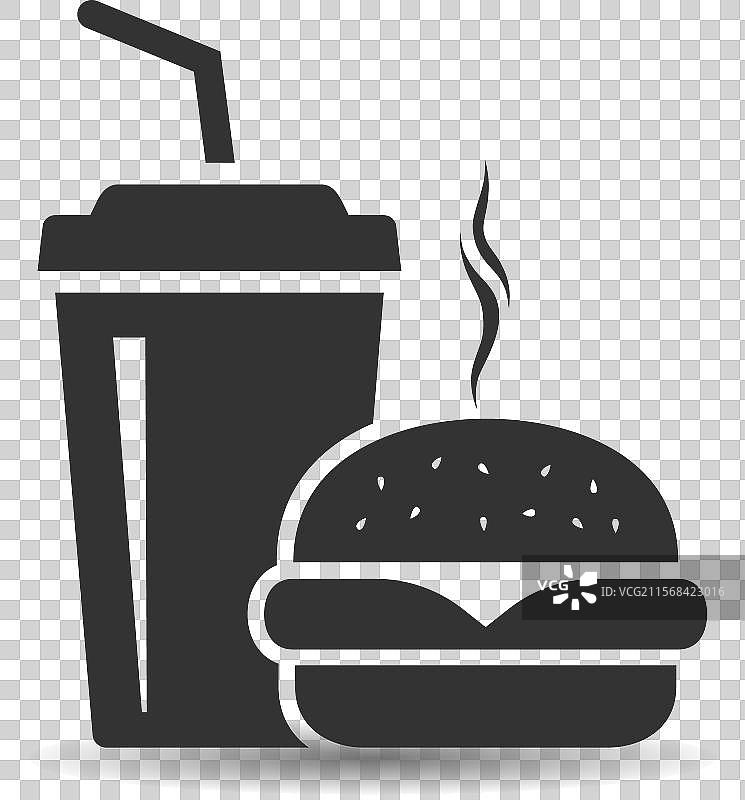 汉堡和软饮料图标符号图片素材