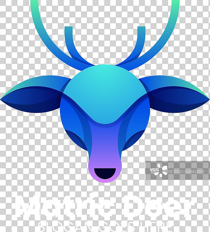 彩色渐变风格的鹿标志图片素材