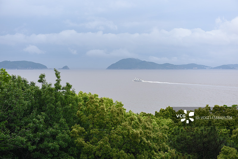 普陀山海域山海奇观风光全景图片素材