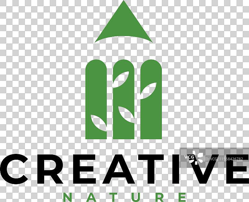 创意自然叶子铅笔标志图标图片素材