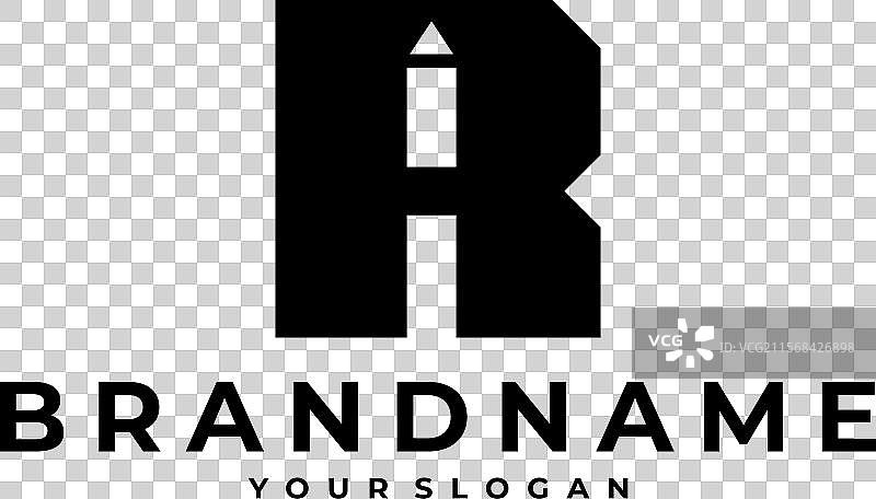 字母R初始铅笔标志图标图片素材