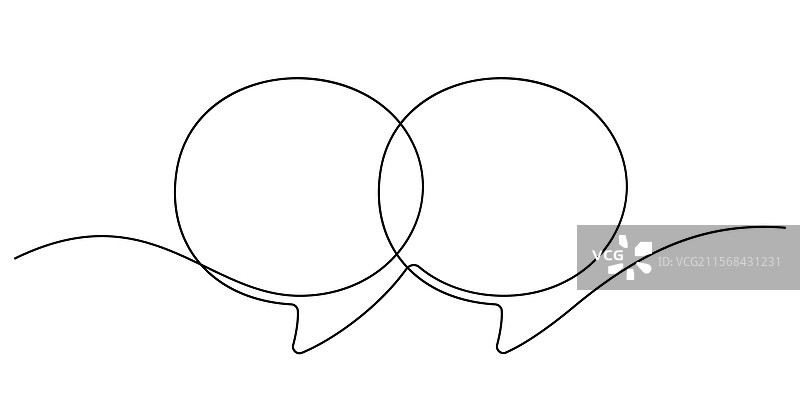 引号图标符号，单线连续绘制图片素材