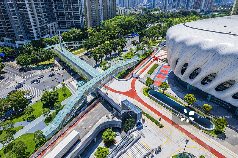 深圳市体育馆上步绿廊鹏益园人行天桥图片素材