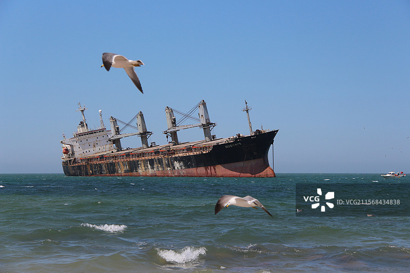 威海沉船图片素材